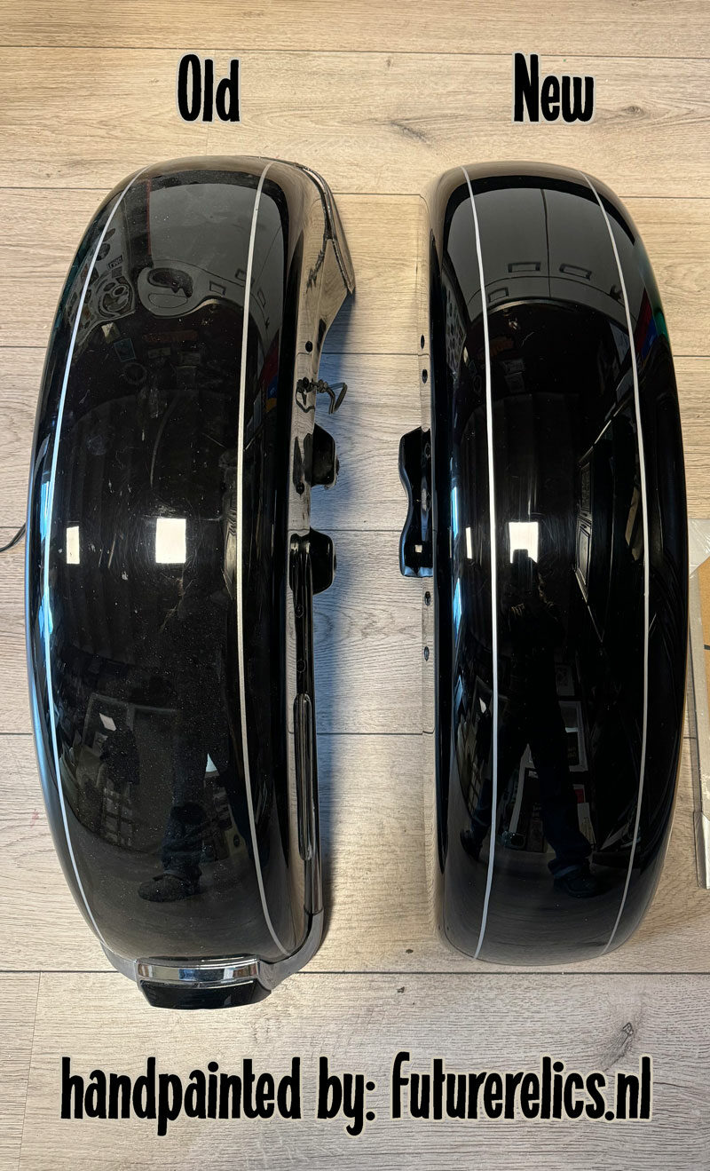 Bewonder het vakmanschap van handgeschilderde pinstripes door Future Relics uit Drachten. Onze meesterlijke kunstwerken worden met de beste verf en precisiekwast vervaardigd, met aandacht voor lange lijnen. Geef je rit een uniek tintje met ons ongeëvenaarde vakmanschap.